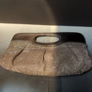 B.bag bronze glitter candy clutch bag 12in x7in